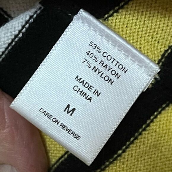 NY&Co Bumble Bee Stripe Cardigan Yellow M - Picture 6 of 6